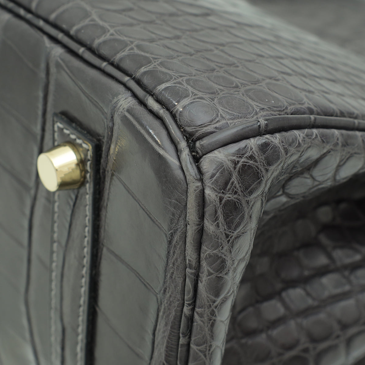 Hermes Graphite Matte Alligator Birkin 35 Bag