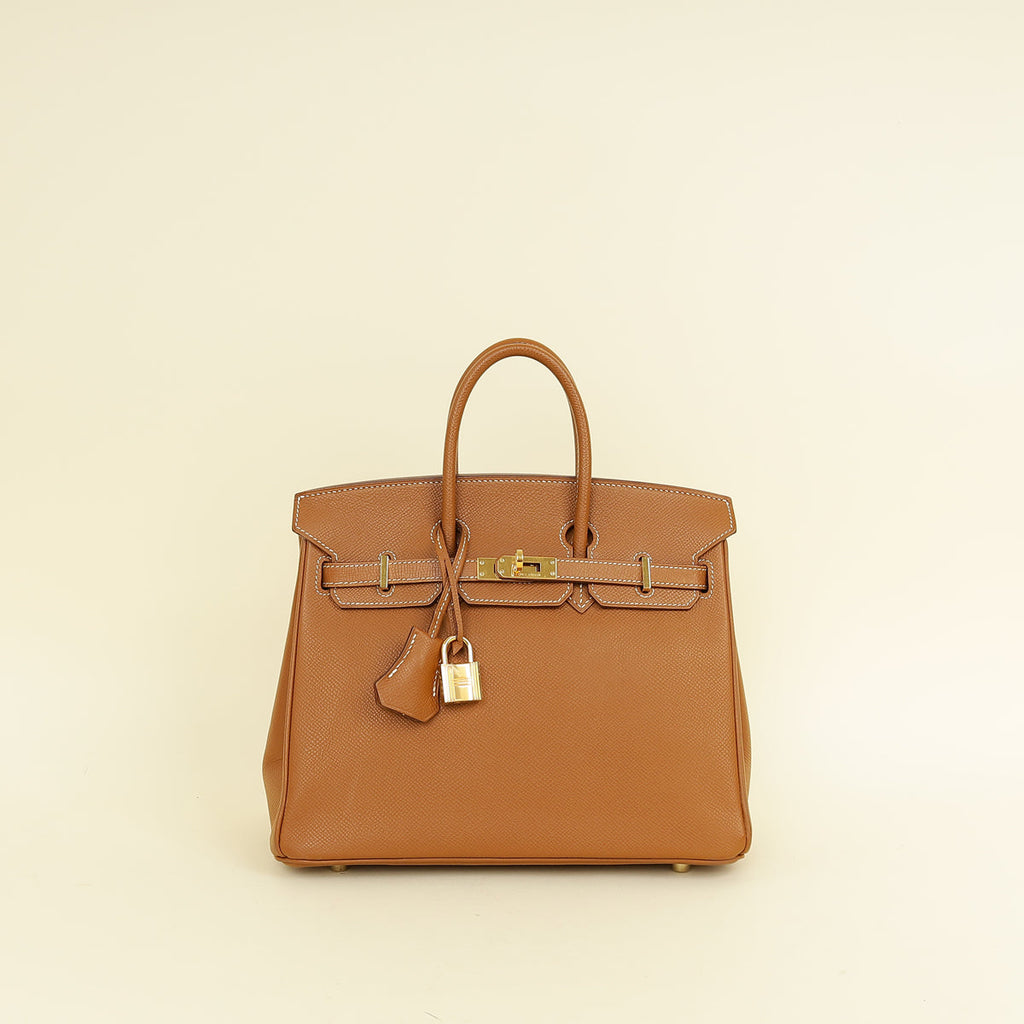 Hermes Gold Retourne Birkin 25 Bag