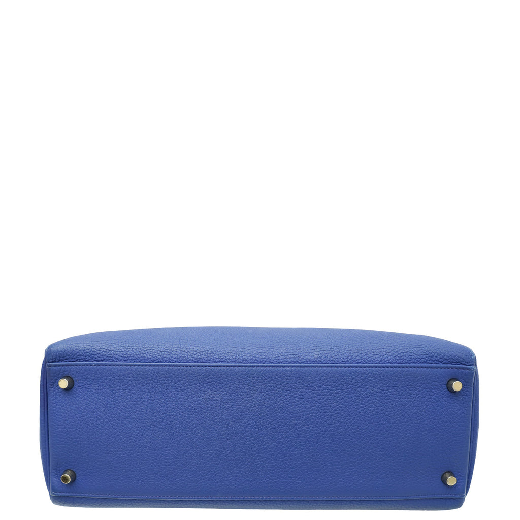 Hermes Electric Blue Kelly 35 Retourne Bag