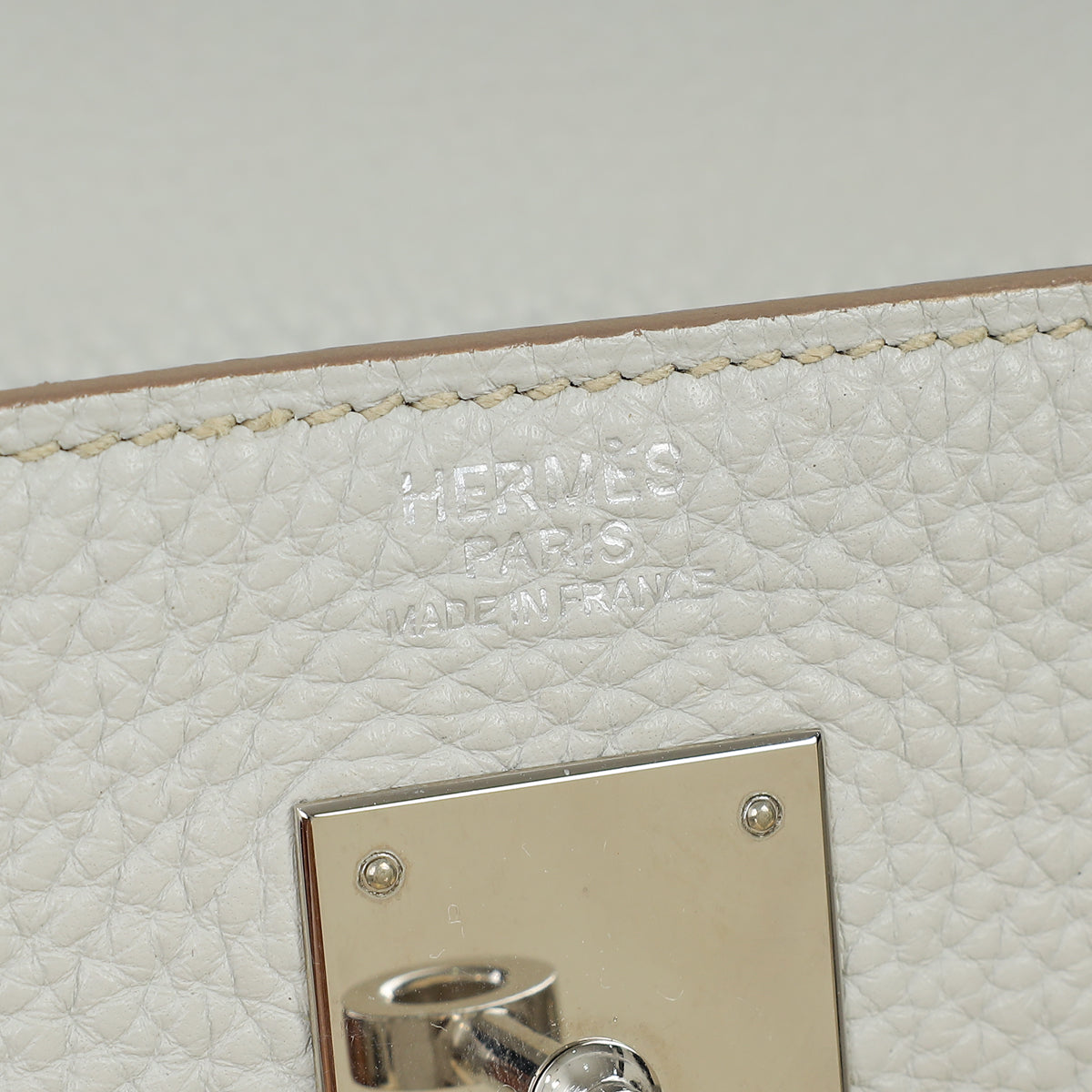 Hermes Gris Perle Retourne Kelly 32 Bag w/ Toile Sangle Strap