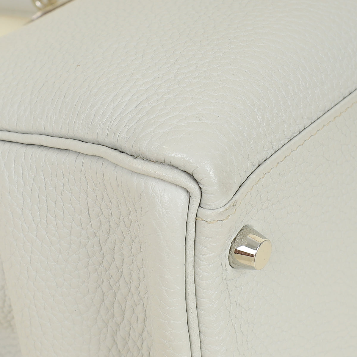 Hermes Gris Perle Retourne Kelly 32 Bag w/ Toile Sangle Strap