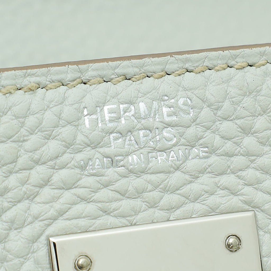 Hermes Gris Perle Retourne Kelly 32 Bag W/ Toile Sangle Strap