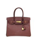 Hermes Rouge H Birkin 30 Bag
