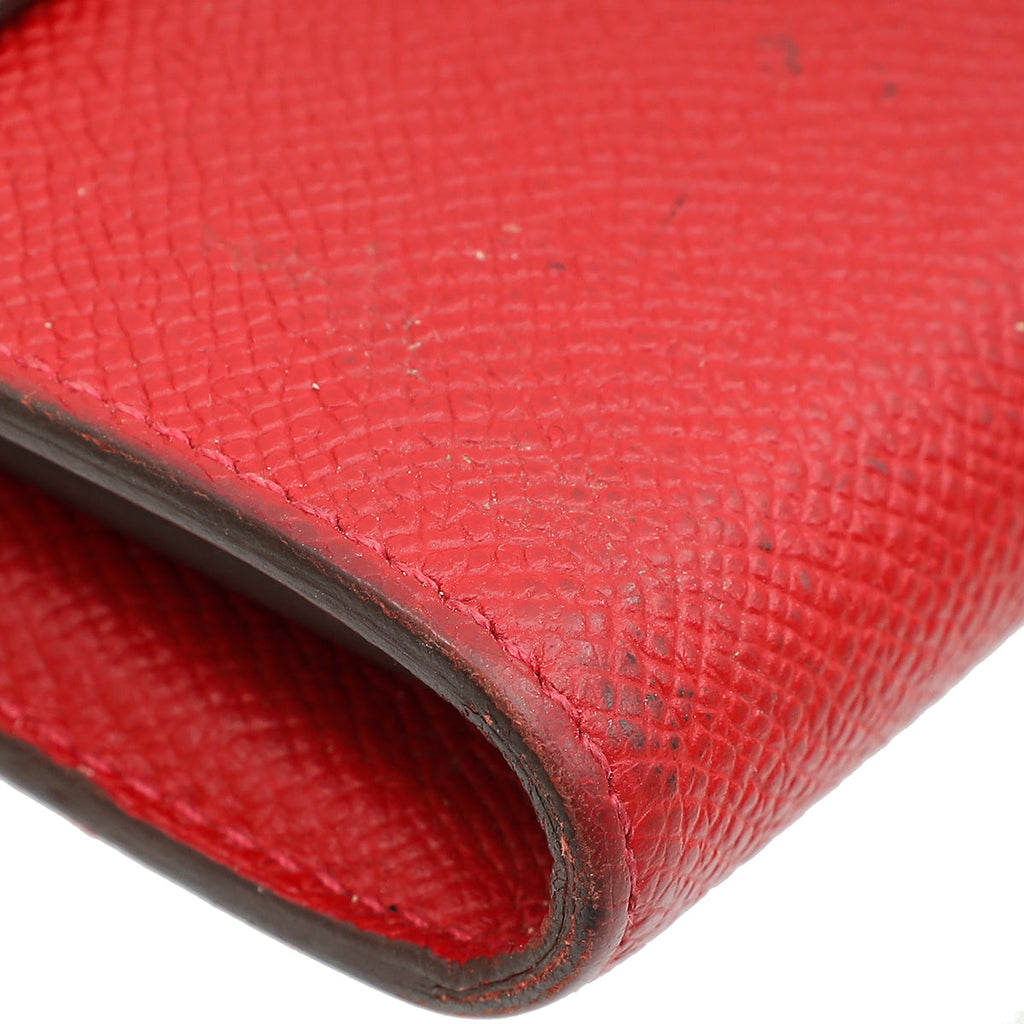 Hermes Rouge Kelly Classic Wallet