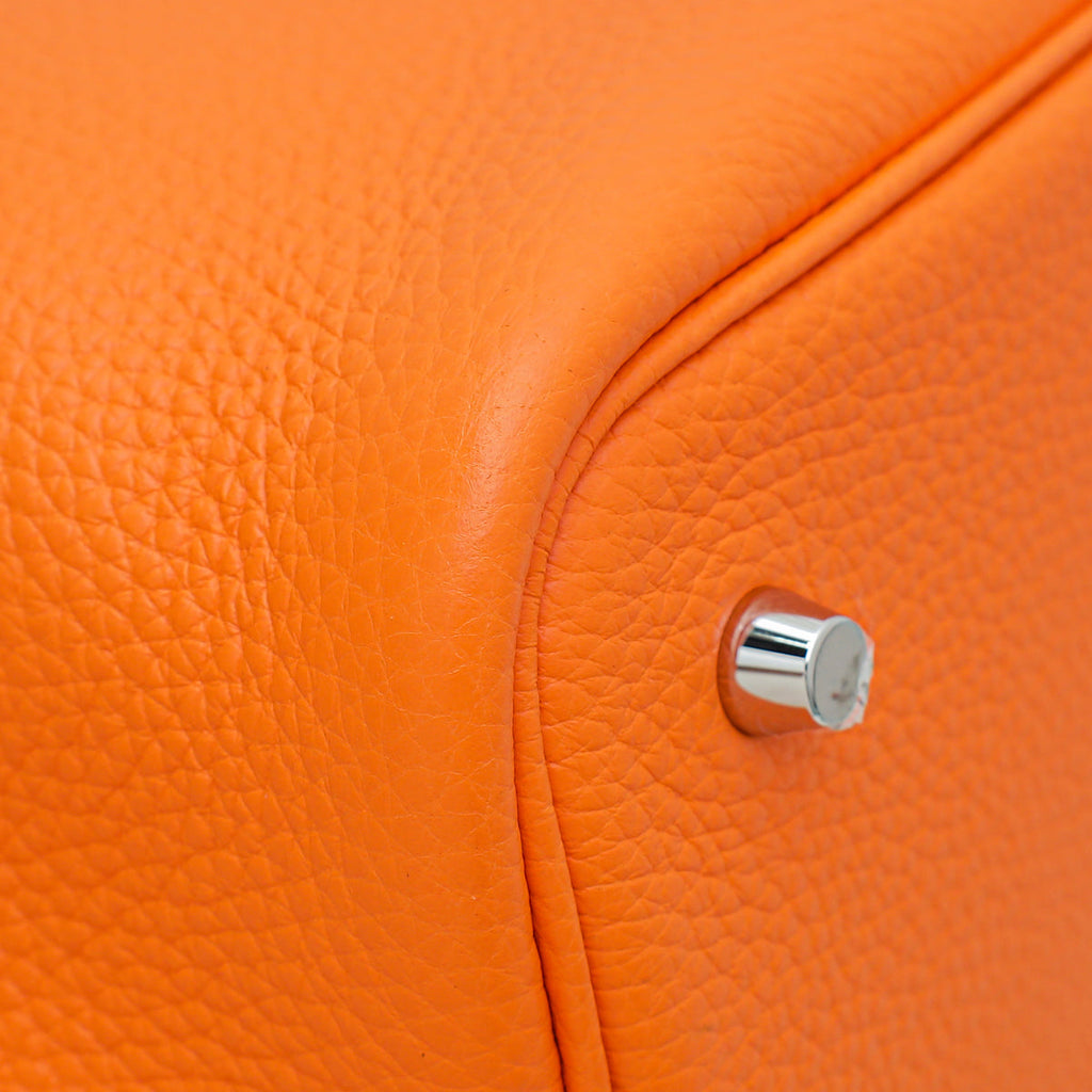 Hermes Orange Minium Picotin Lock 22 Bag
