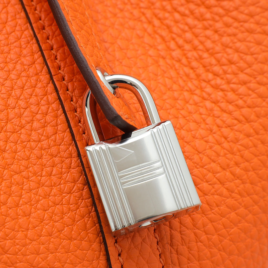 Hermes Orange Minium Picotin Lock 22 Bag