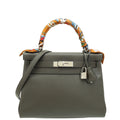 Hermes Vert De Gris Retourne Kelly 28 Bag W/ Twilly