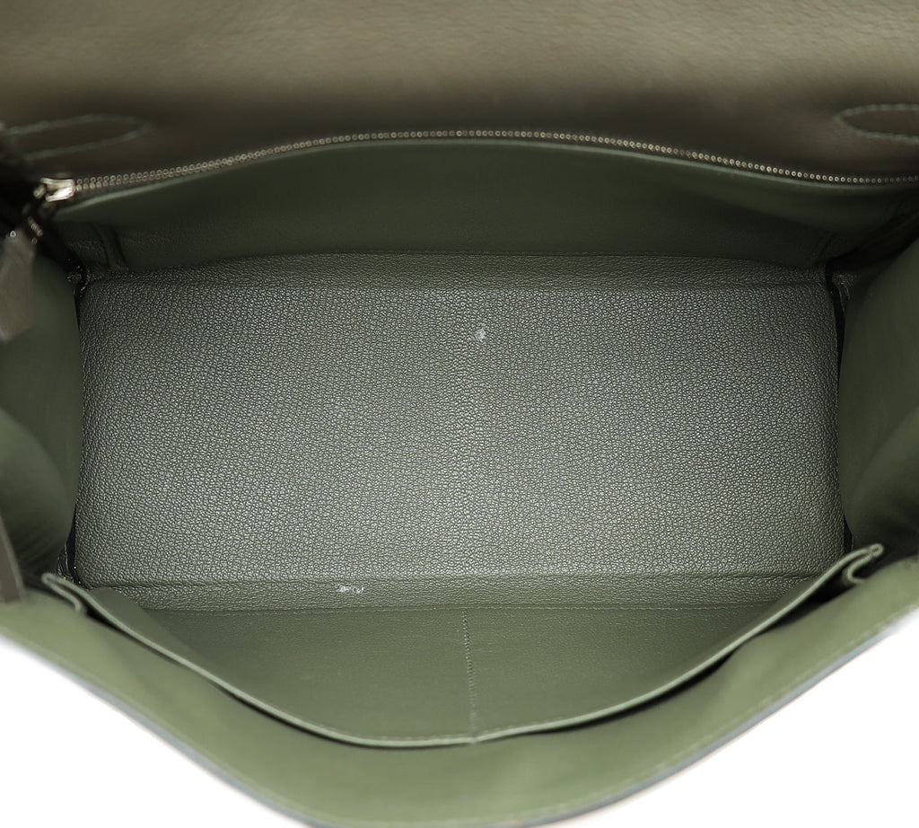 Hermes Vert De Gris Retourne Kelly 28 Bag W/ Twilly
