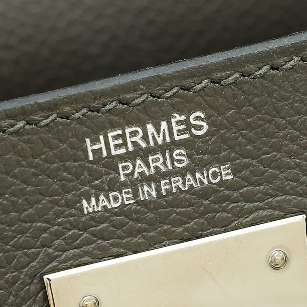 Hermes Vert De Gris Retourne Kelly 28 Bag W/ Twilly