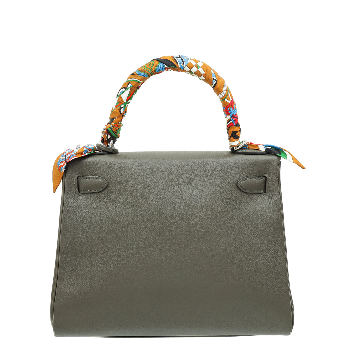 Hermes Vert De Gris Retourne Kelly 28 Bag W/ Twilly