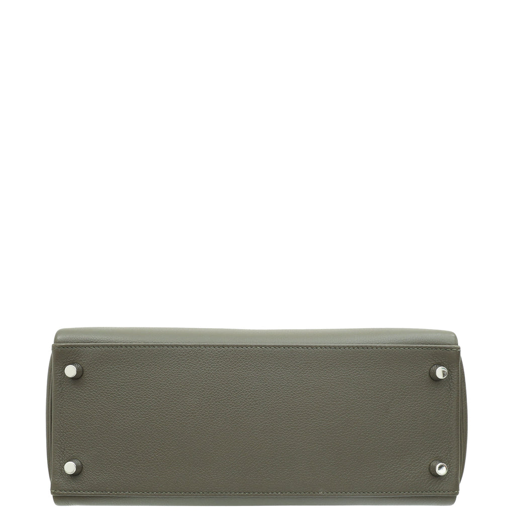Hermes Vert De Gris Retourne Kelly 28 Bag W/ Twilly