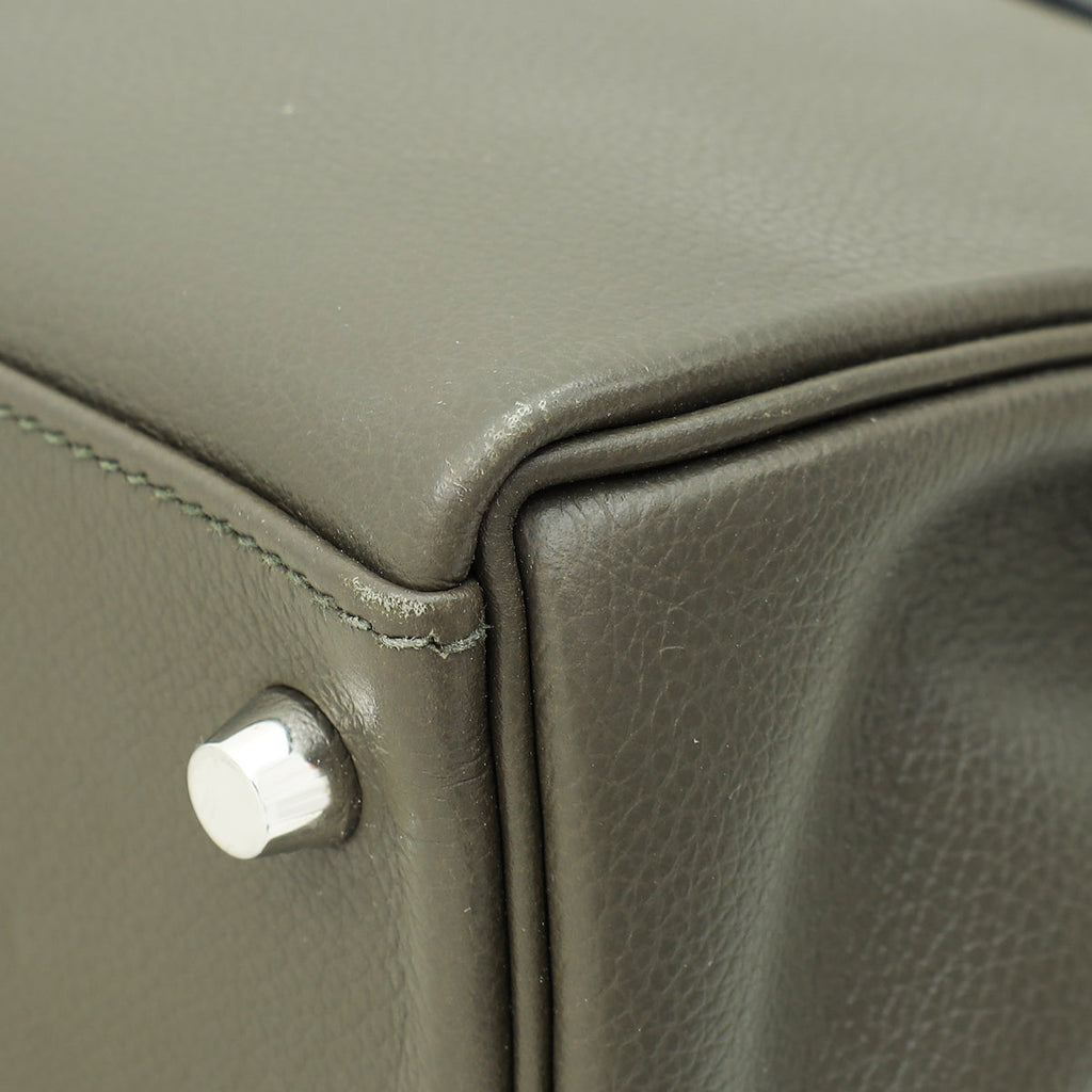 Hermes Vert De Gris Retourne Kelly 28 Bag W/ Twilly