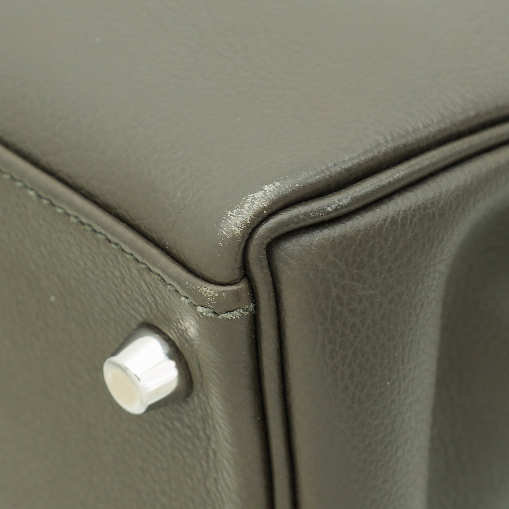 Hermes Vert De Gris Retourne Kelly 28 Bag W/ Twilly