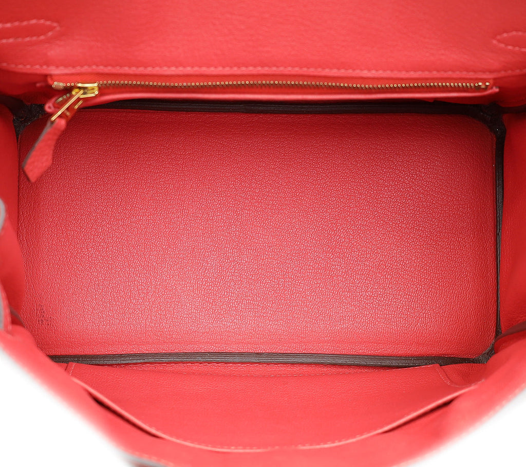 Hermes Rouge Pivoine Birkin 25 Bag