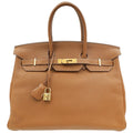 Hermes Gold Retourne Birkin 35 Bag
