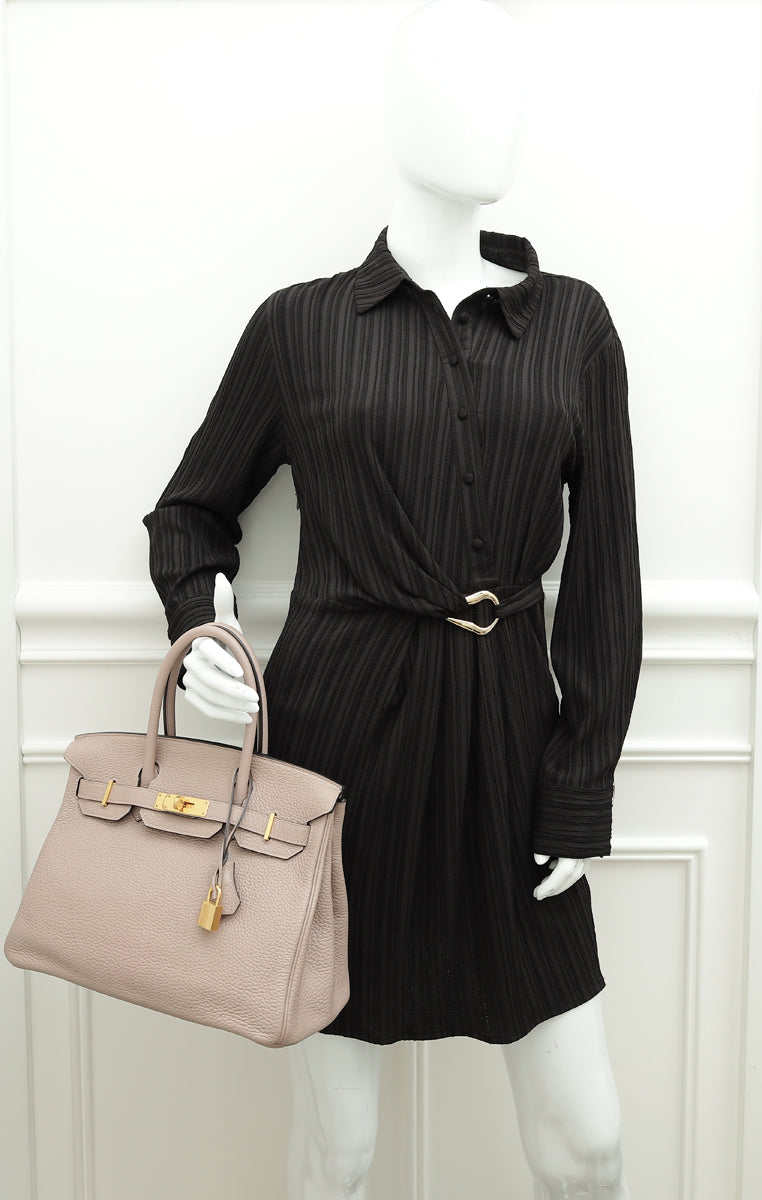 Hermes Glycine Retourne Birkin 30 Bag