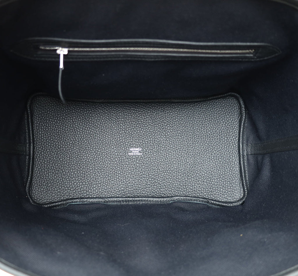 Hermes Noir Pursangle Tote Military Bag