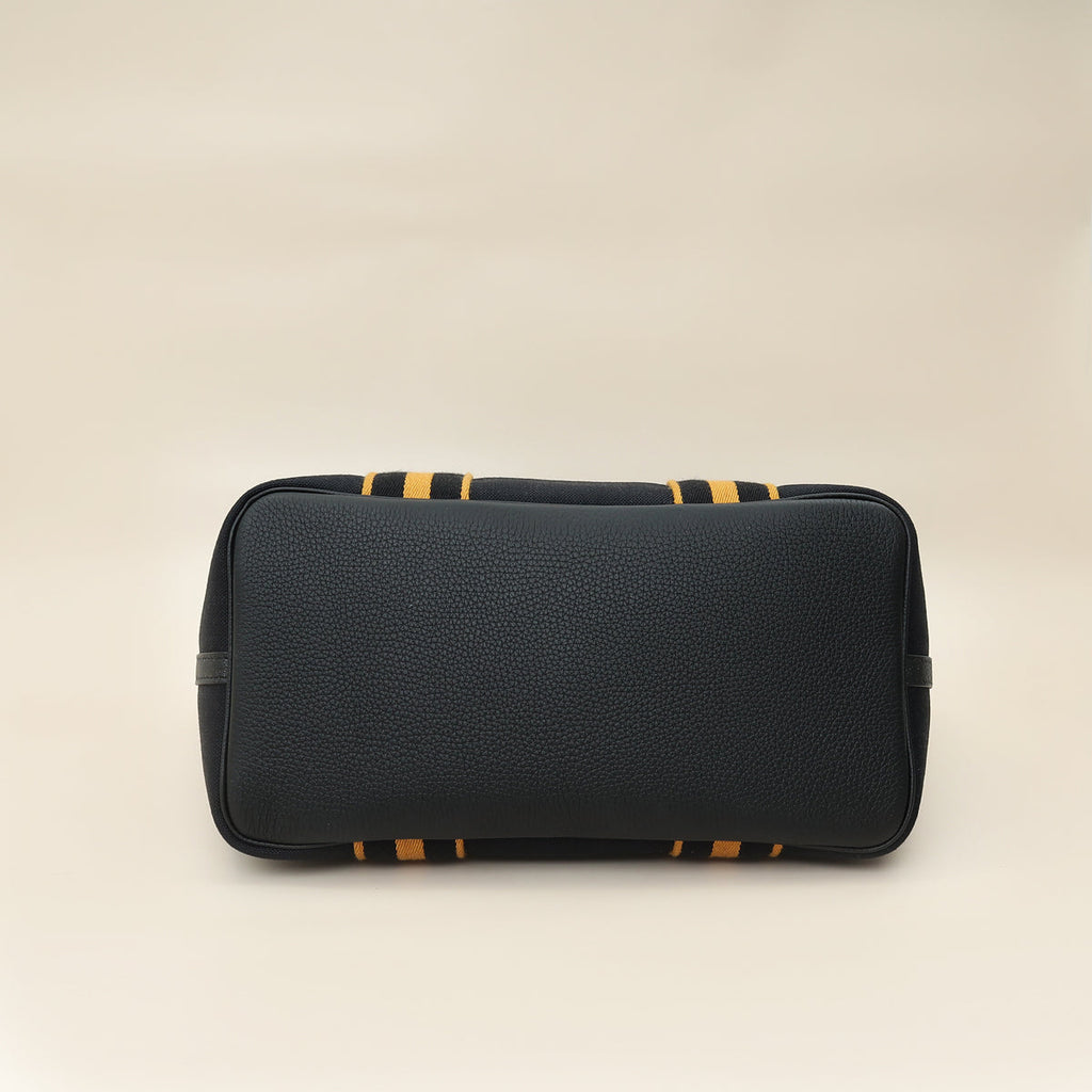 Hermes Noir Pursangle Tote Military Bag