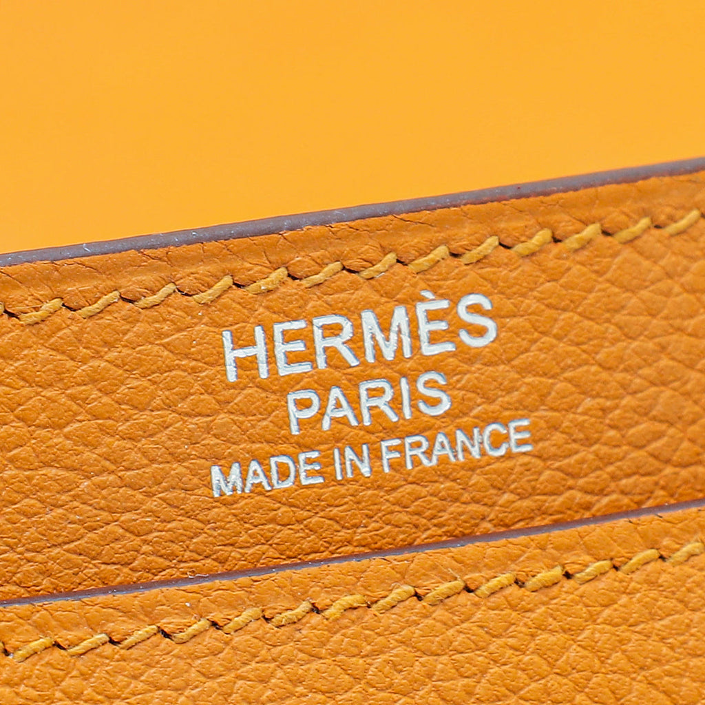 Hermes Apricot 2002 26 Evercolor Bag W/ Twilly