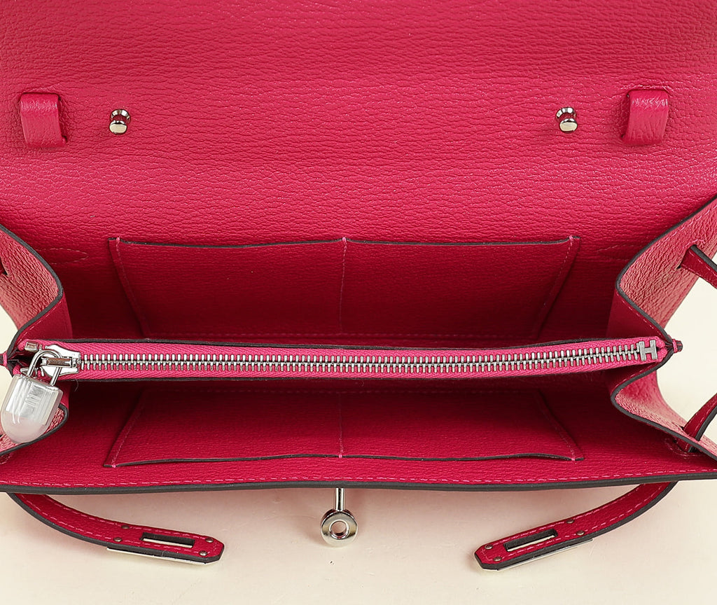 Hermes Rose Mexico Kelly To Go Chevre Mysore Wallet