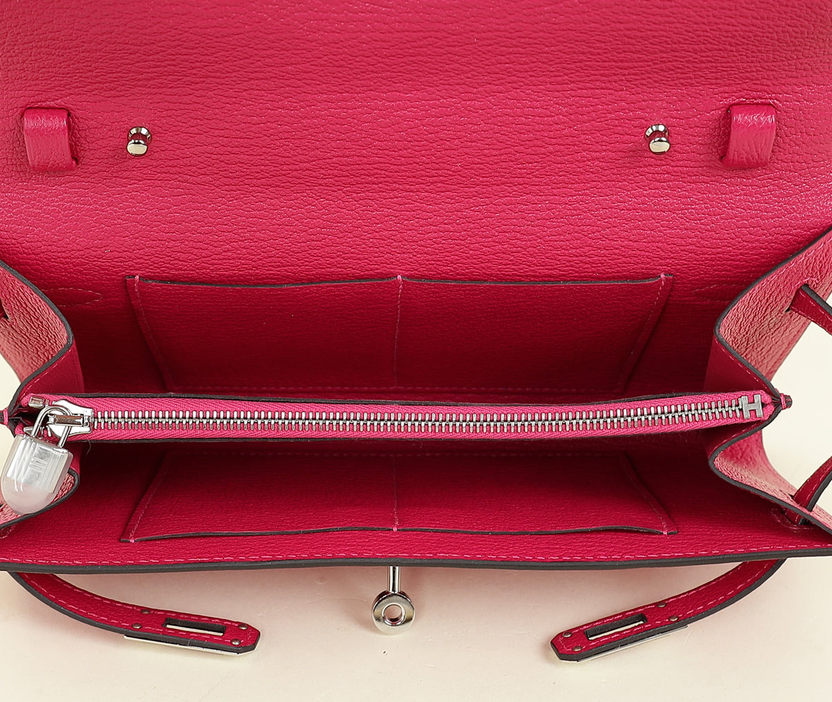 Hermes Rose Mexico Kelly To Go Chevre Mysore Wallet