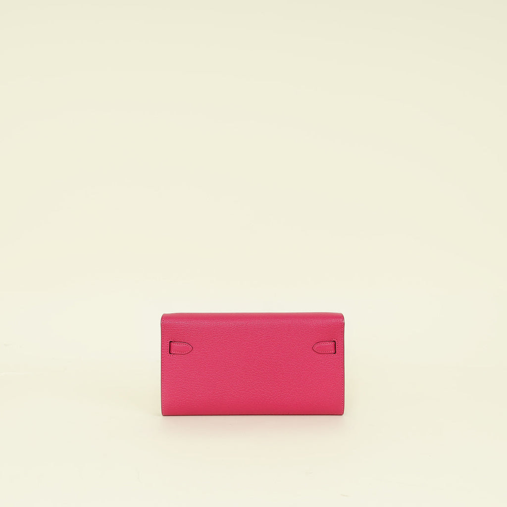 Hermes Rose Mexico Kelly To Go Chevre Mysore Wallet