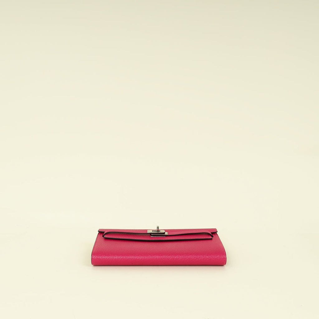Hermes Rose Mexico Kelly To Go Chevre Mysore Wallet