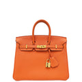 Hermes Orange Retourne Birkin 25 Bag