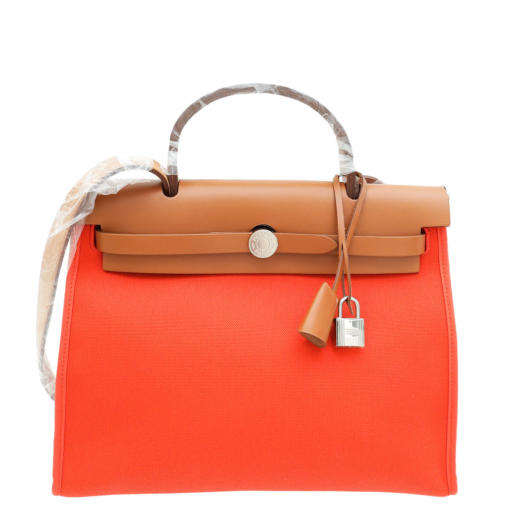 Hermes Bicolor Herbag 31 PM Sellier Toile Vache Hunter Bag
