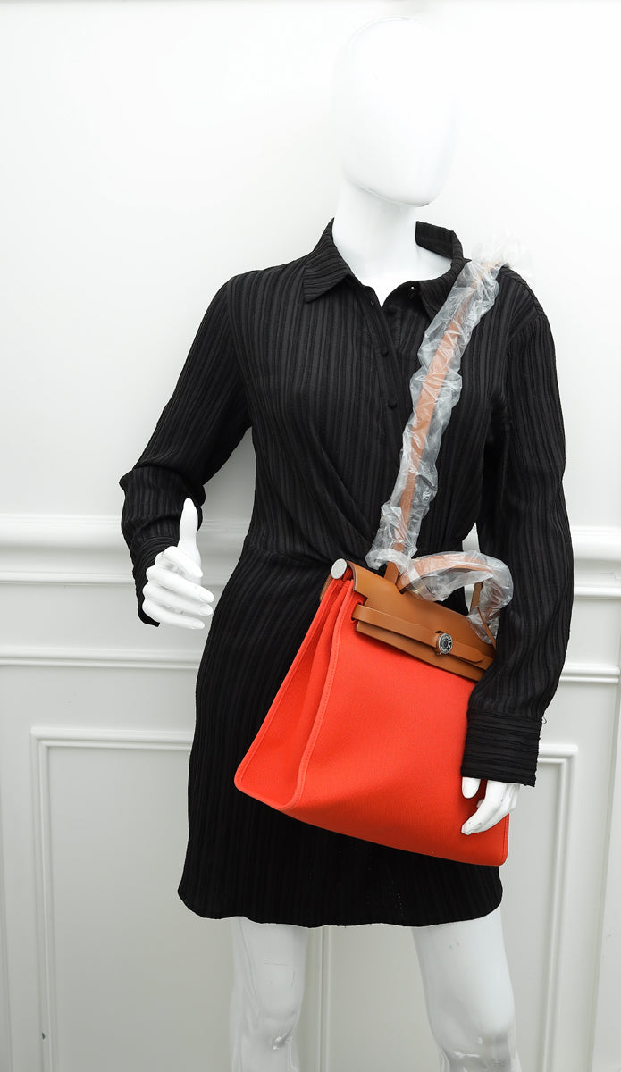 Hermes Bicolor Herbag 31 PM Sellier Toile Vache Hunter Bag