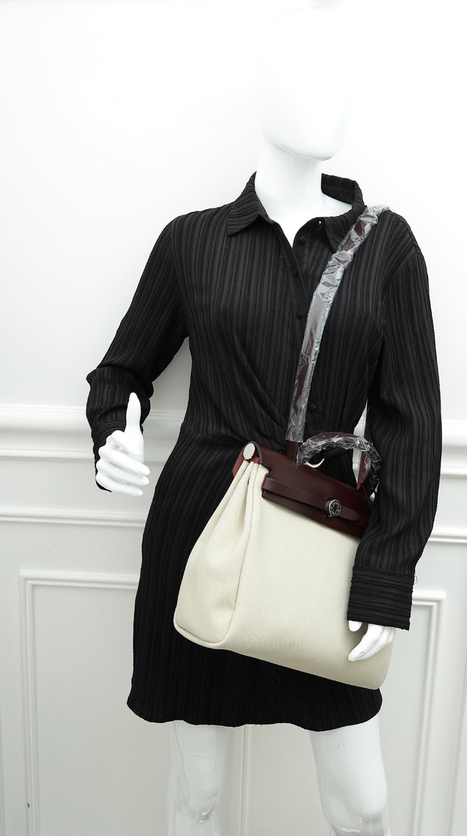 Hermes Bicolor Herbag Zip Retourne PM 31 Military Vache Hunter Bag