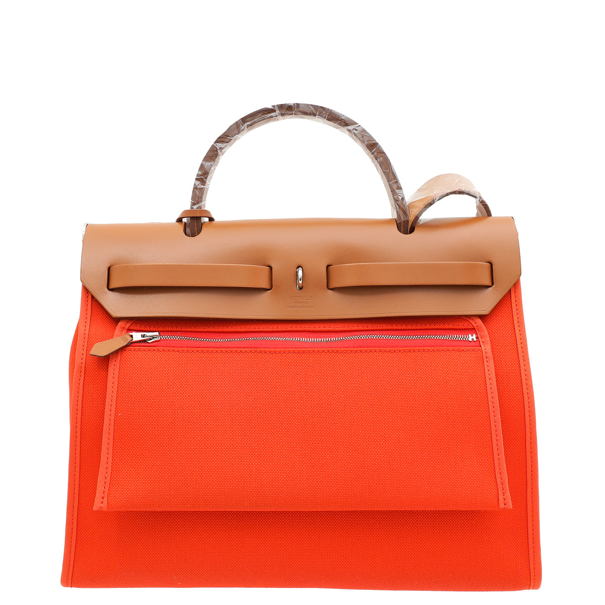 Hermes Bicolor Herbag Zip 31 PM Retourne Toile Militaire Vache Hunter Bag