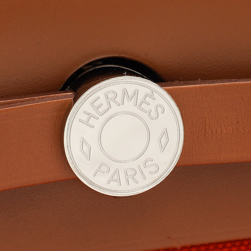 Hermes Bicolor Herbag Zip 31 PM Retourne Toile Militaire Vache Hunter Bag