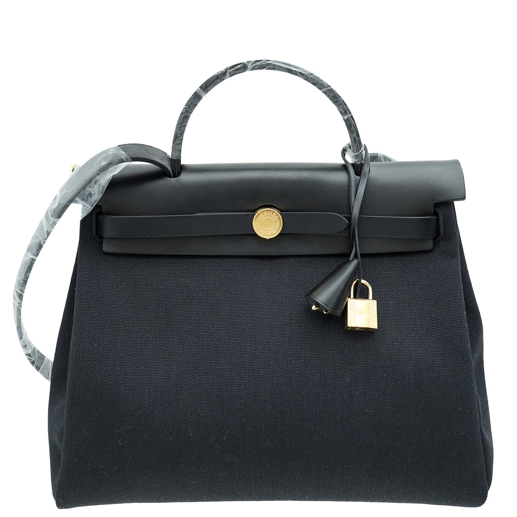 Hermes Noir Military Herbag Zip 31 PM Bag