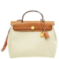Hermes Bicolor Herbag 31 PM Retourne Toile Militaire Vache Hunter Bag