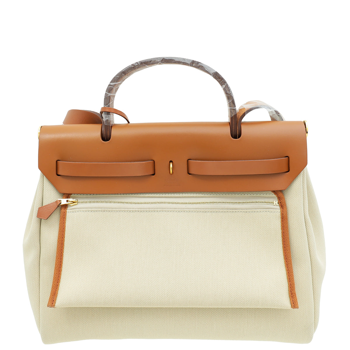 Hermes Bicolor Herbag 31 PM Retourne Toile Militaire Vache Hunter Bag