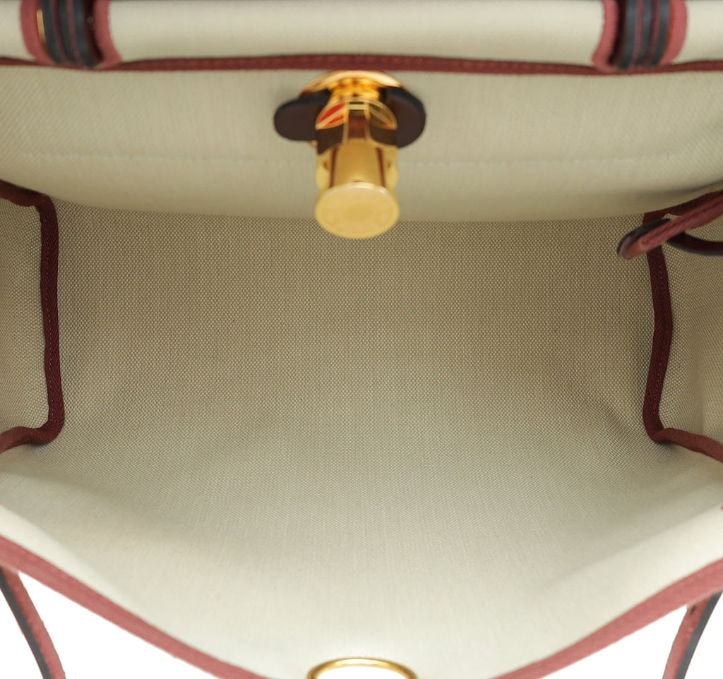 Hermes Bicolor Herbag Zip Retourne PM 31 Military Vache Hunter Bag