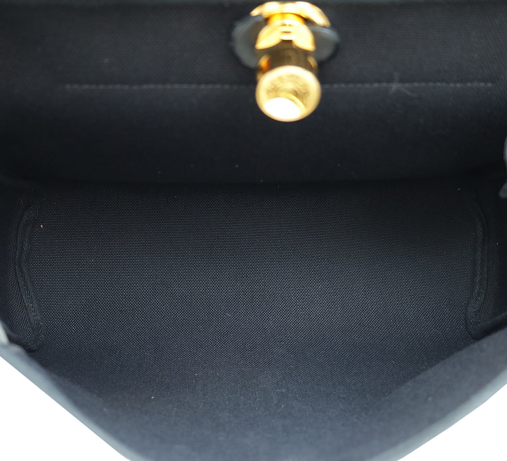 Hermes Noir Herbag Zip 31 PM Toile Vache Hunter Bag