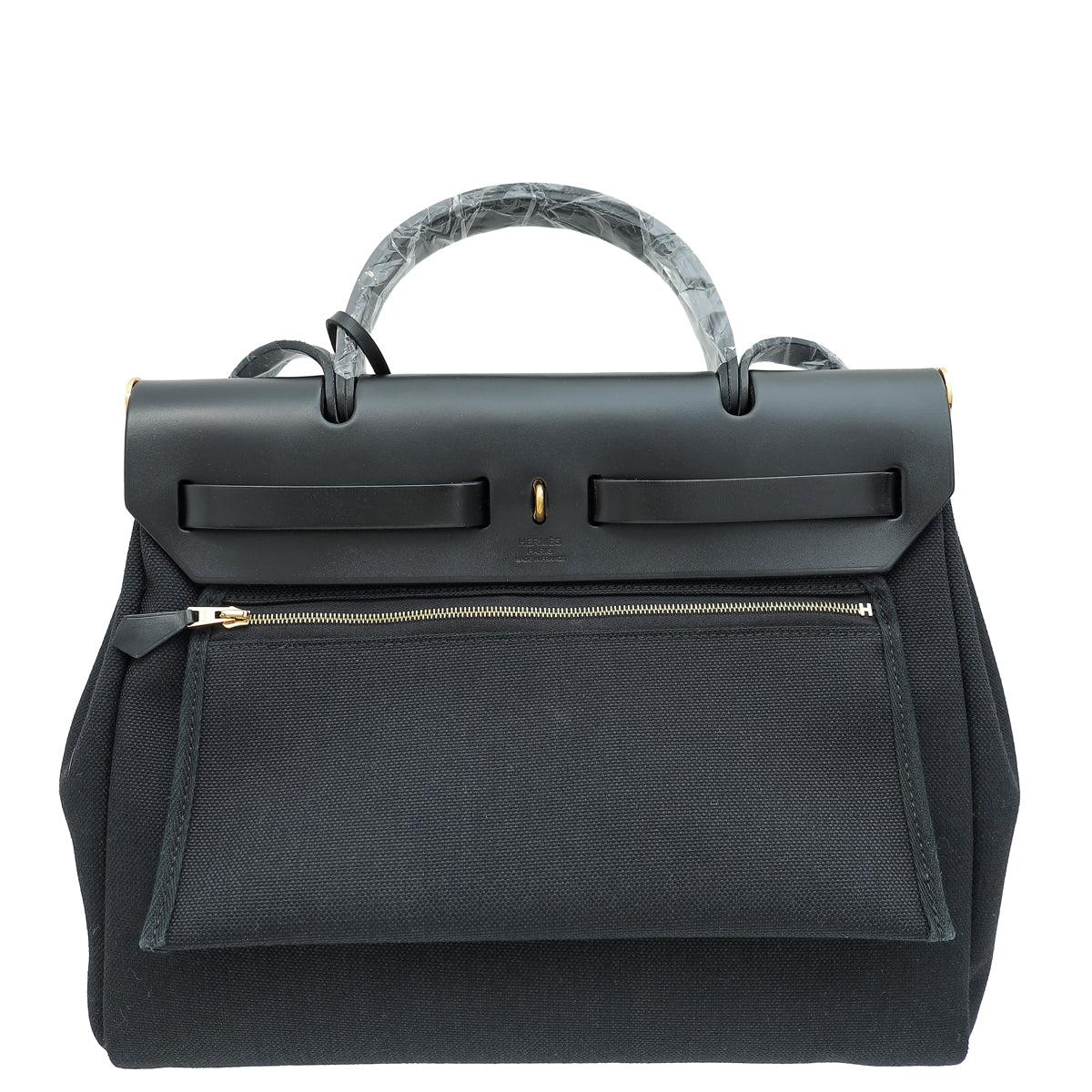 Hermes Noir Herbag Zip 31 PM Toile Vache Hunter Bag