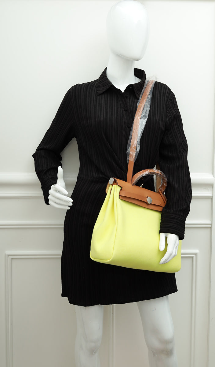 Hermes Bicolor Herbag Zip 31 Retourne Vache Hunter Toile Bag