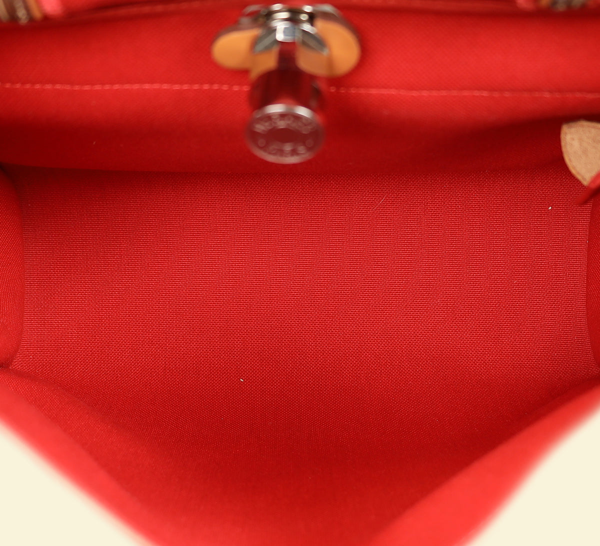 Hermes Bicolor Herbag Zip 31 PM Military Toile Vache Hunter Bag
