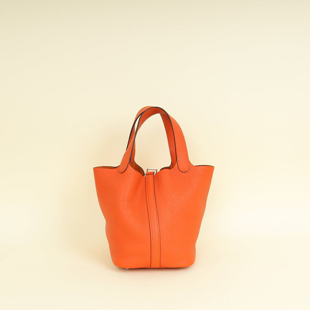 Hermes Orange Picotin Lock 18 Bag