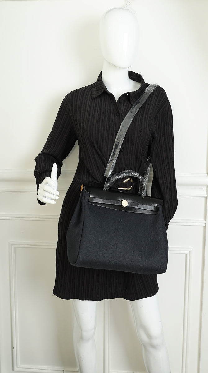 Hermes Noir Retourne Herbag Zip 31 PM Bag