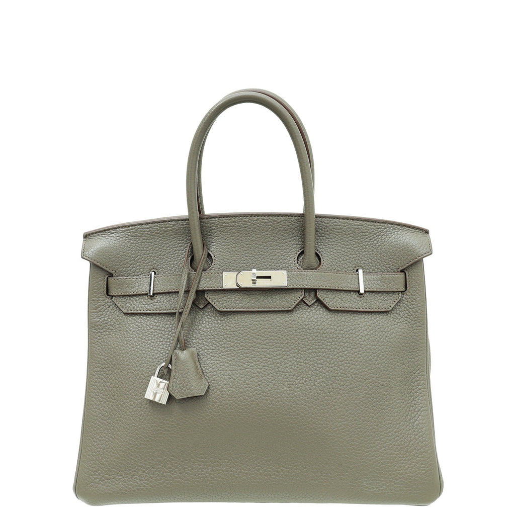 Hermes Gris Etain Birkin 35 Bag