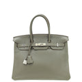 Hermes Gris Etain Birkin 35 Bag