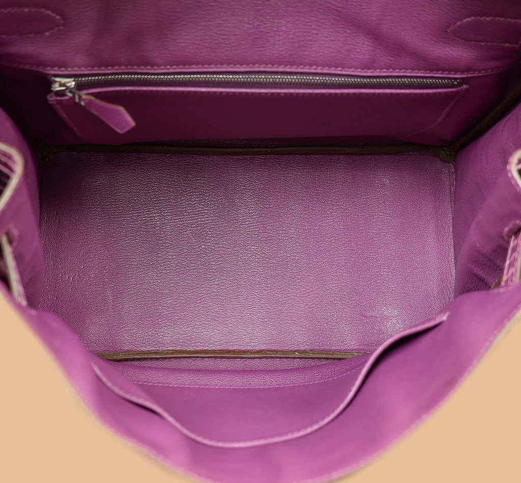 Hermes Violet Shiny Porosus Crocodile Birkin 30 Bag