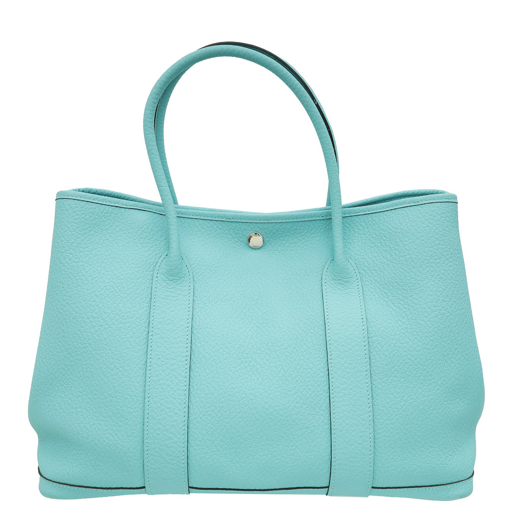 Hermes Bleu Atoll Garden Party 36 Vache Country Bag
