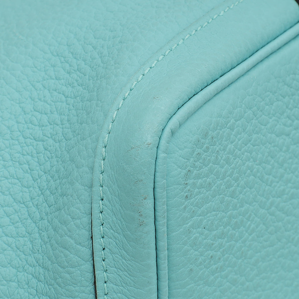 Hermes Bleu Atoll Garden Party 36 Vache Country Bag