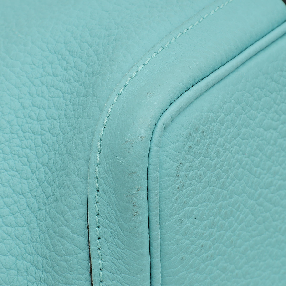 Hermes Bleu Atoll Garden Party 36 Vache Country Bag