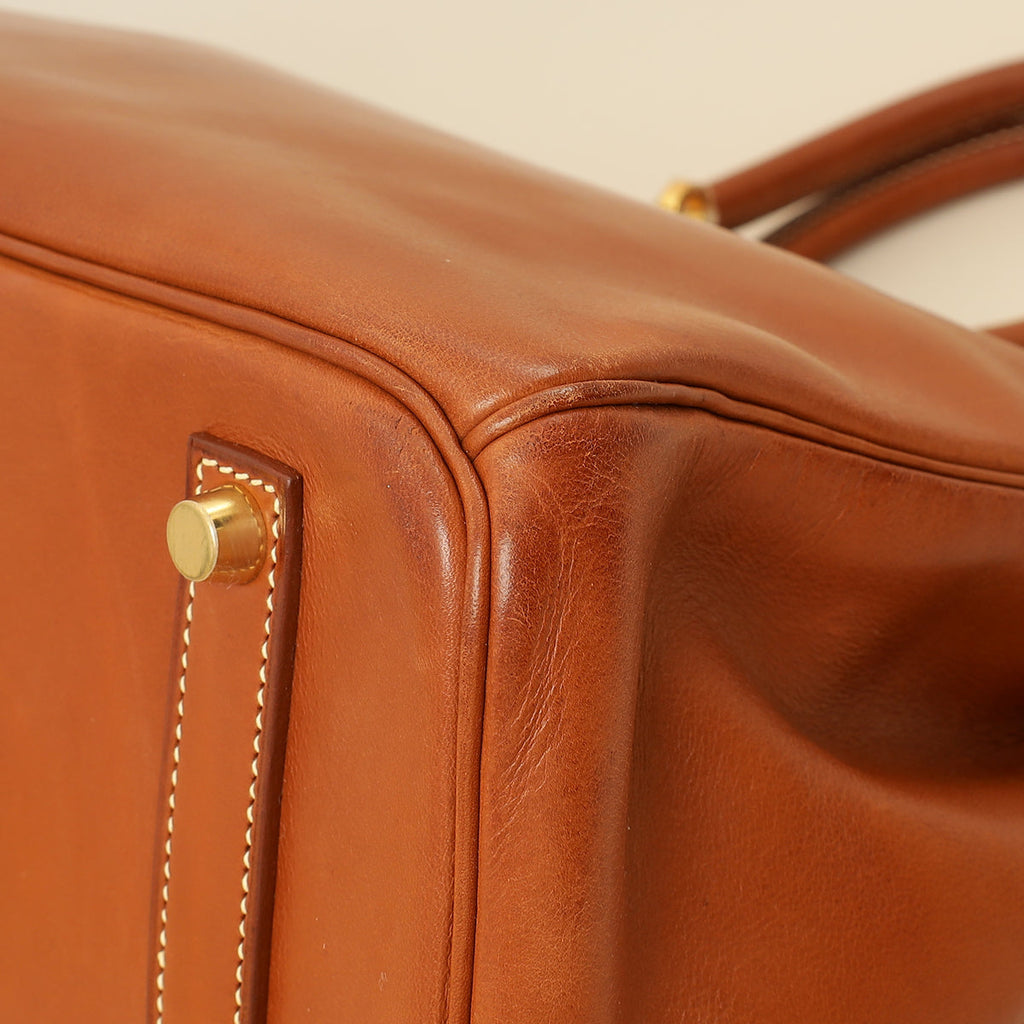 Hermes Gold Birkin 35 Barenia Bag